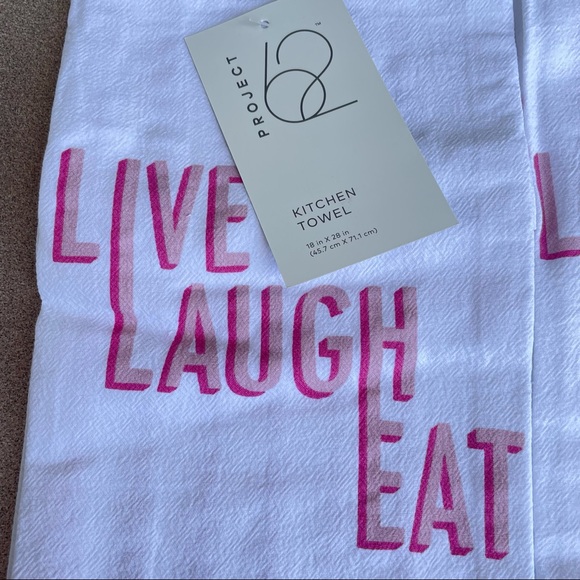 6 Project 62 Kitchen Hand Towel Lot Live Laugh Eat 100% Cotton - Picture 3 of 10